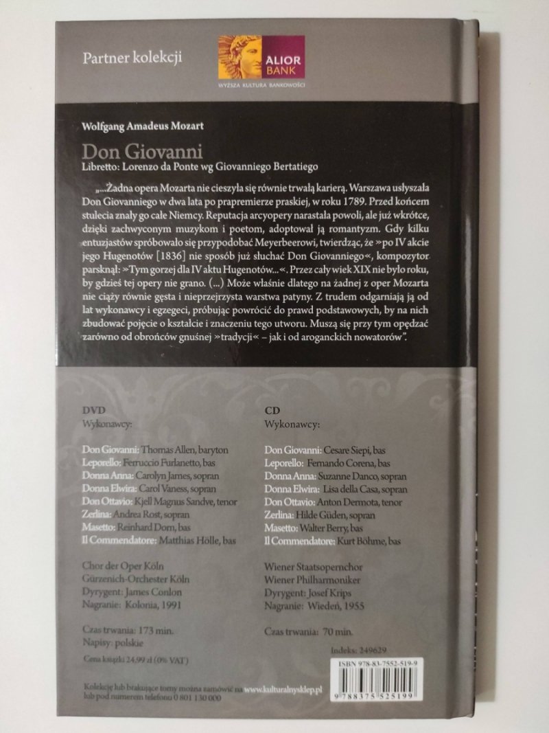 DVD. WIELKIE OPERY. WOLFGANG AMADEUS MOZART. DON GIOVANNI