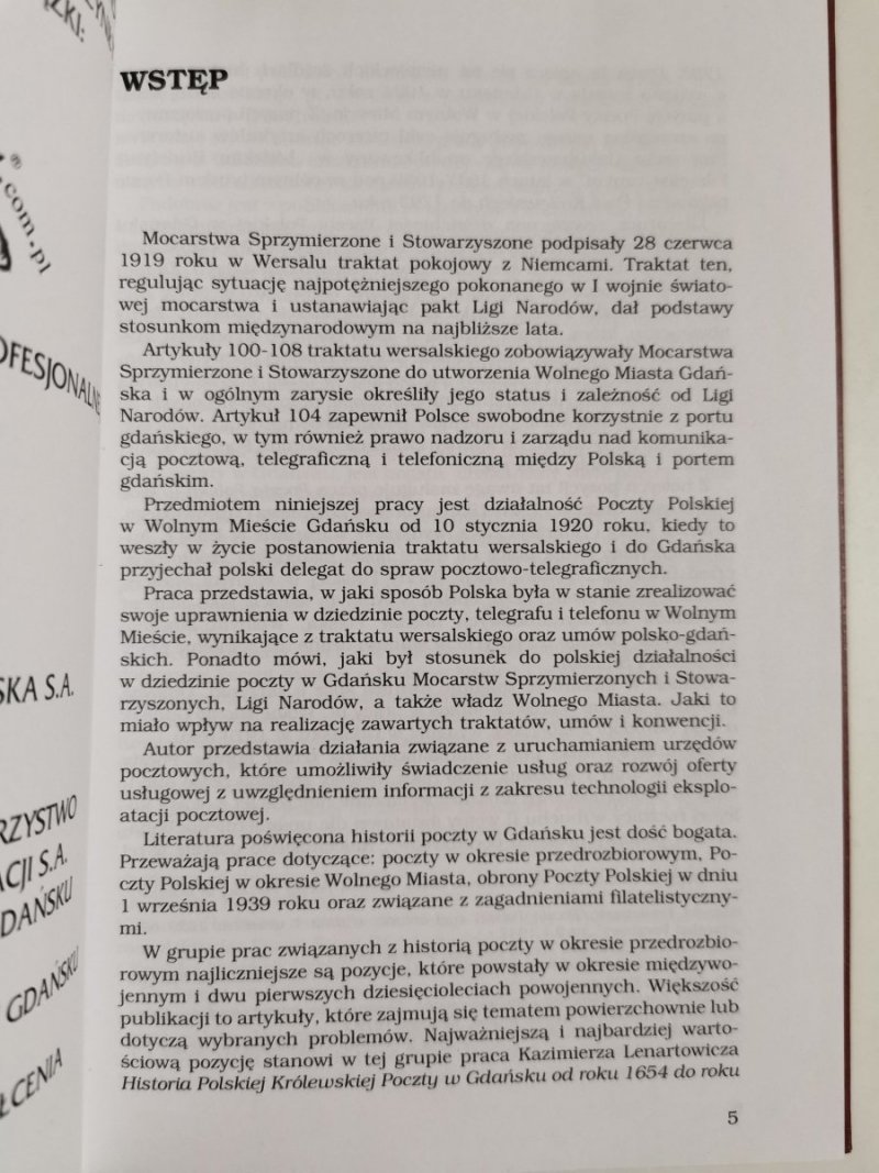 DZIAŁALNOŚĆ USŁUGOWA POCZTY POLSKIEJ W WOLNYM MIEŚCIE GDAŃSKU W LATACH 1920-1939 