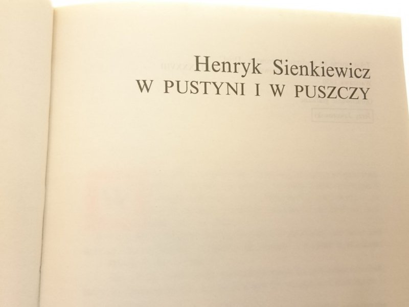 W PUSTYNI I W PUSZCZY - Henryk Sienkiewicz 1978