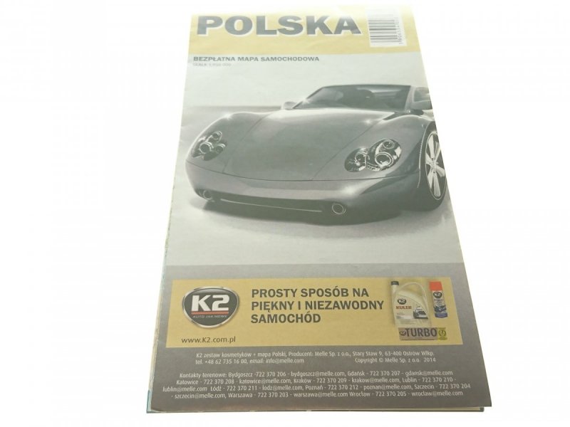 POLSKA. MAPA SAMOCHODOWA 1:950 000 2014