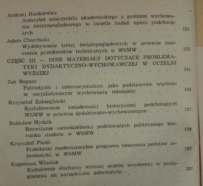 WYBRANE ZAGADNIENIA DYDAKTYKI WOJSKOWEJ 1986