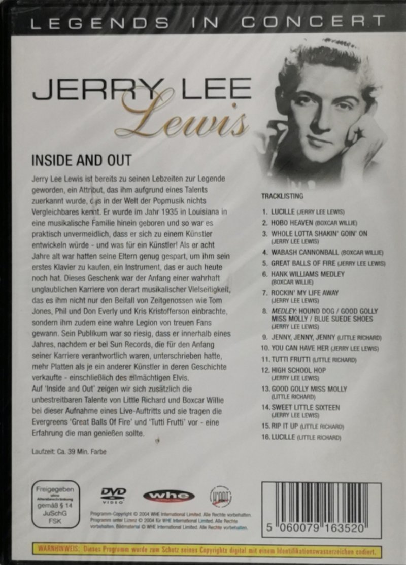 DVD. INSIDE AND OUT JERRY LEE LEWIS. NIEMIECKIE WYDANIE