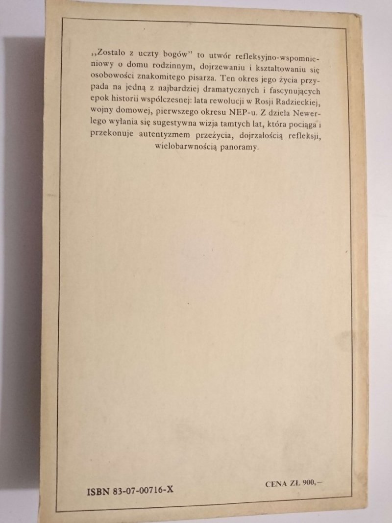 ZOSTAŁO Z UCZTY BOGÓW - Igor Newerly 1989