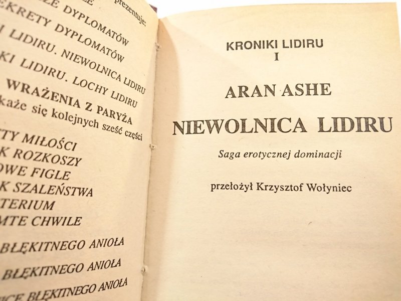KRONIKI LIDIRU TOM I NIEWOLNICA LIDIRU - Aran Ashe