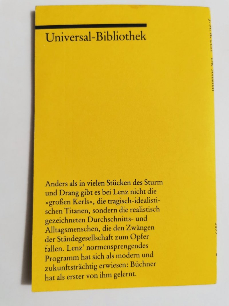 DIE SOLDATEN - J. M. R. Lenz 1991