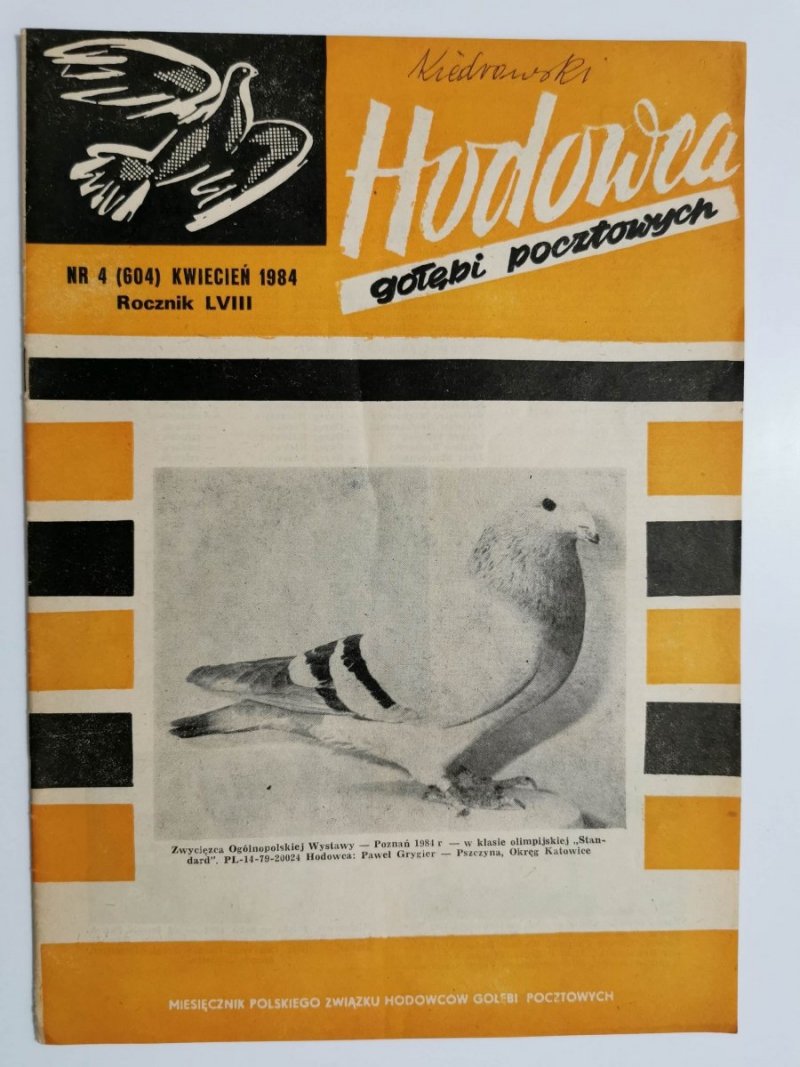 HODOWCA GOŁĘBI POCZTOWYCH NR 4 1984