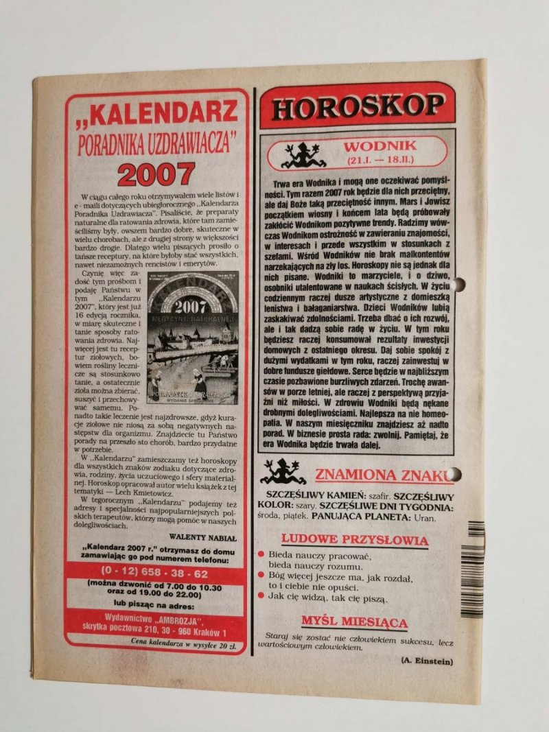 PORADNIK UZDRAWIACZA NR 2/171 LUTY 2007 r.