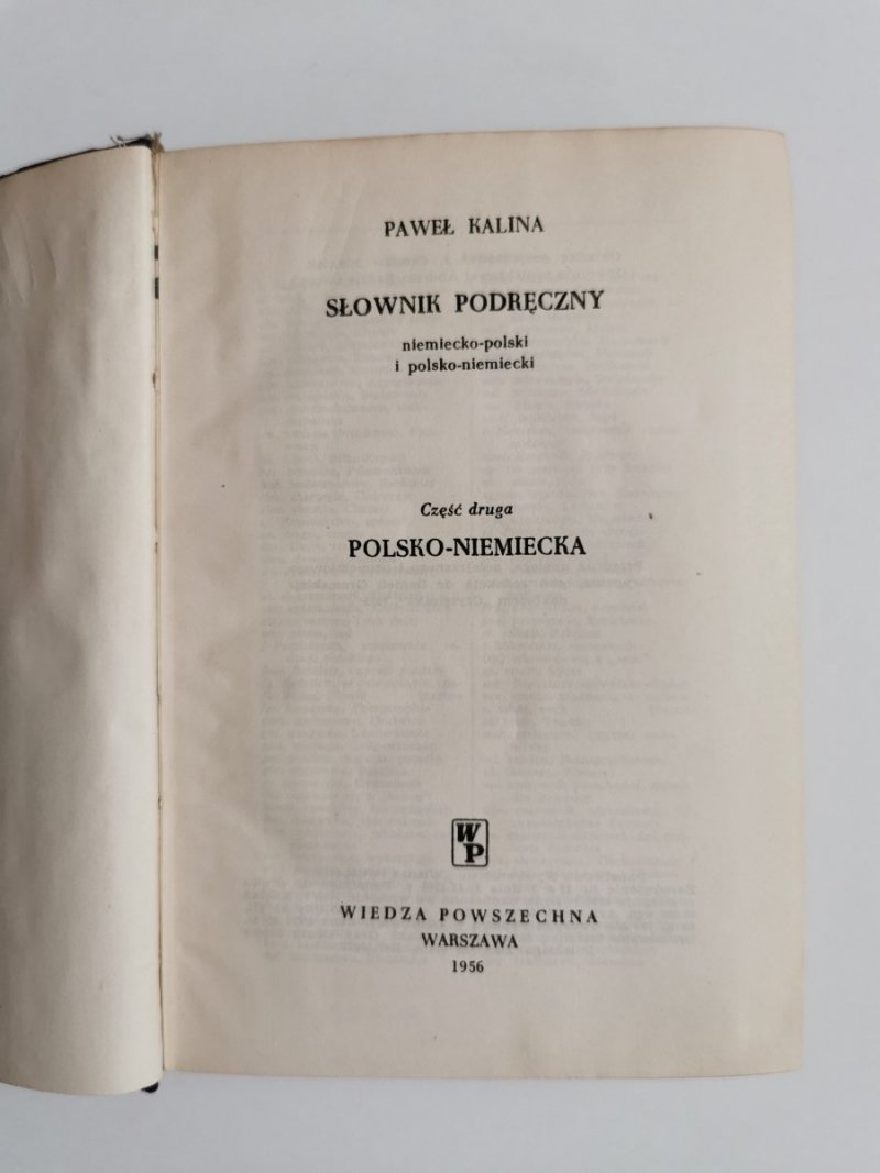 SŁOWNIK PODRĘCZNY NIEMIECKO-POLSKI i POLSKO-NIEMIECKI TOM I i II 1956