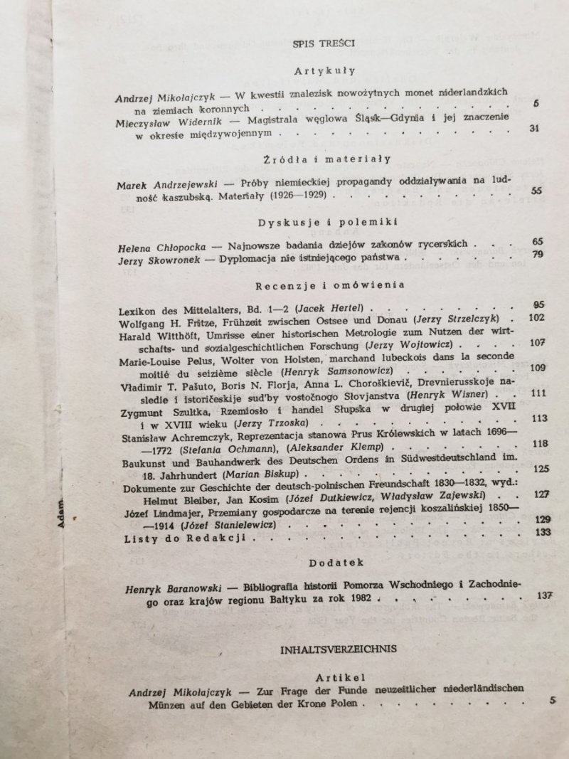 ZAPISKI HISTORYCZNE. TOM XLIX - ROK 1984 ZESZYT 2
