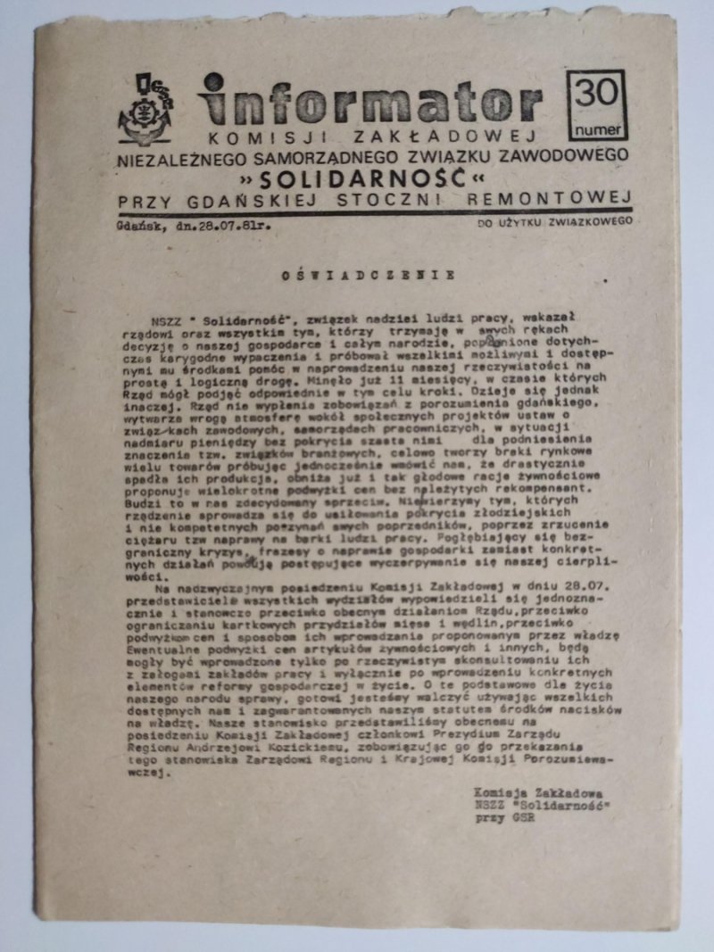 INFORMATOR NR 30 – 28.07.1981