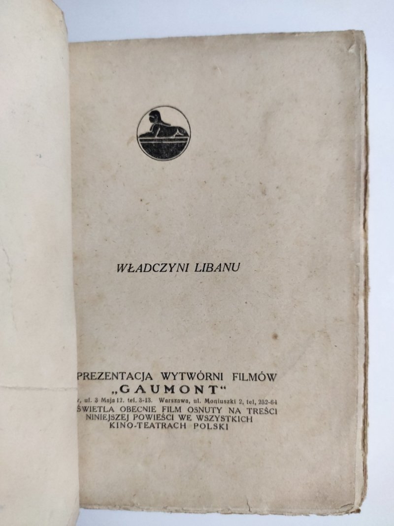 WŁADCZYNI LIBANU 1927 - Pierre Benoit