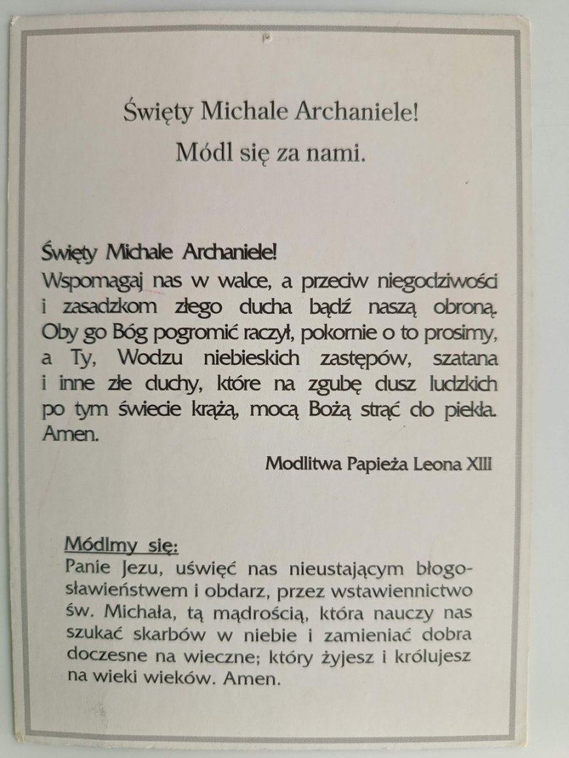 ŚWIĘTY MICHAŁ ARCHANIOŁ