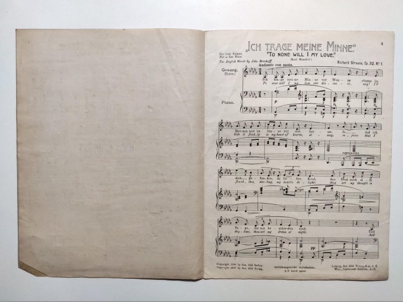 NO 5448C OP. 32 NO. 1 1922 - R. Strauss