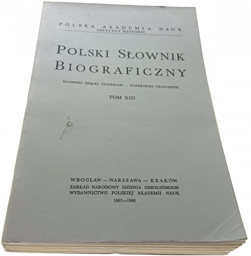 POLSKI SŁOWNIK BIOGRAFICZNY TOM XIII 1991