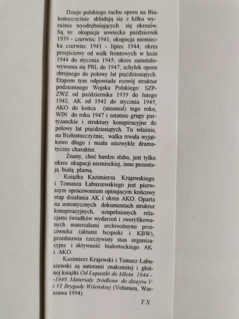 BIAŁOSTOCKI OKRĘG AK-AKO - Kazimierz Krajewski, Tomasz Łabuszewski 