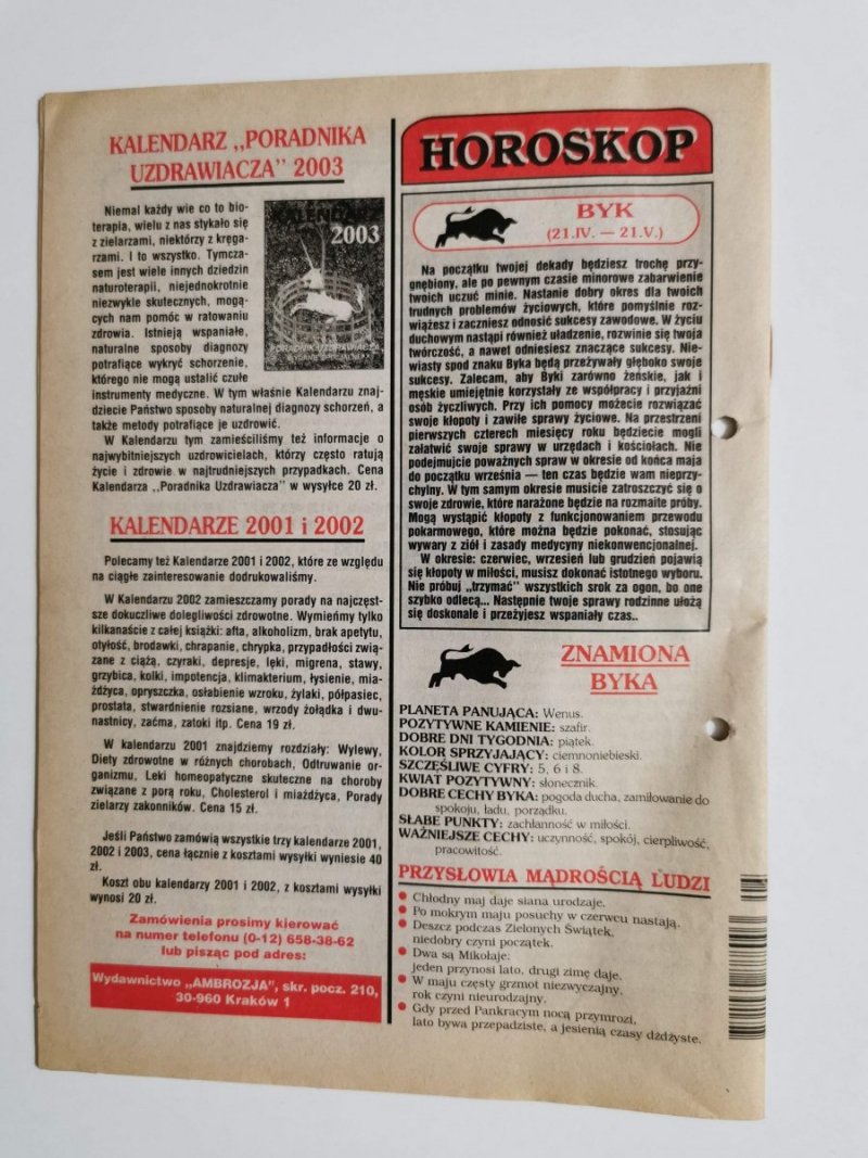 PORADNIK UZDRAWIACZA NR 5/126 MAJ 2003 r. 