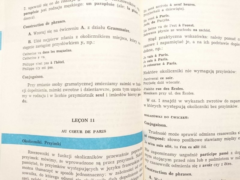 KOMENTARZE GRAMATYCZNE I ĆWICZENIA DO VERS LA FRANCE I A PARIS 1976