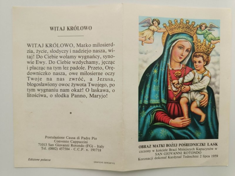 OBRAZ MATKI BOŻEJ POŚREDNICZKI ŁASK
