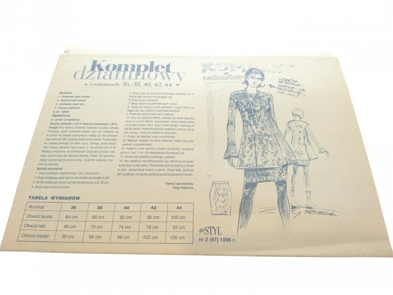 TWÓJ STYL 2-1996 KOMPLET DZIANINOWY