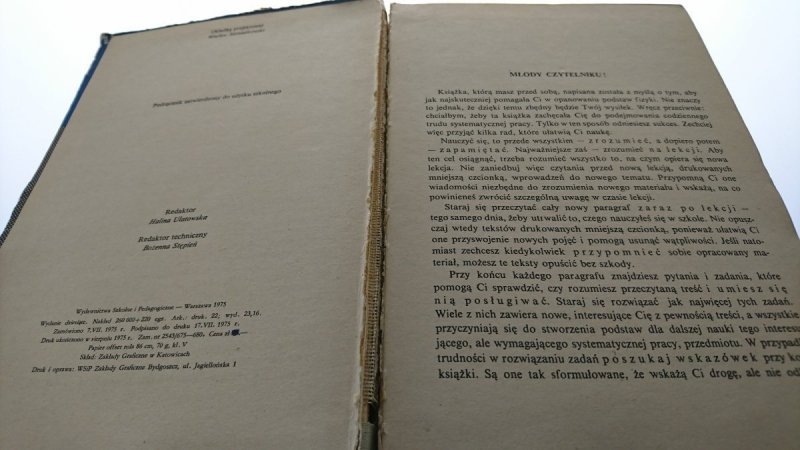 FIZYKA DLA KLASY I LICEUM - Gabryelski 1975