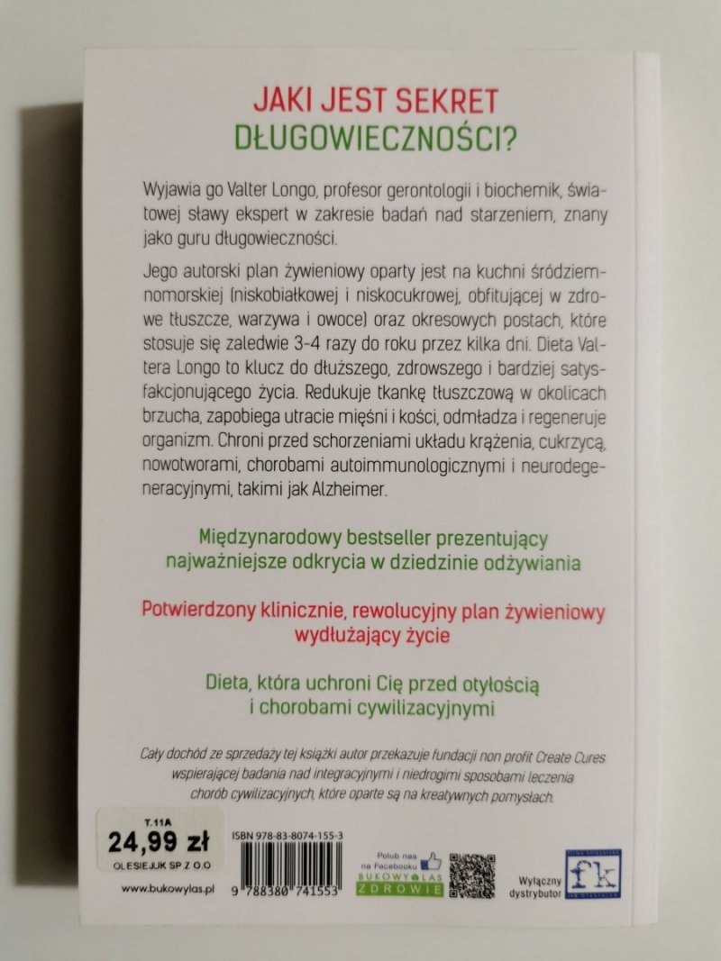 DIETA DŁUGOWIECZNOŚCI - Valter Longo 