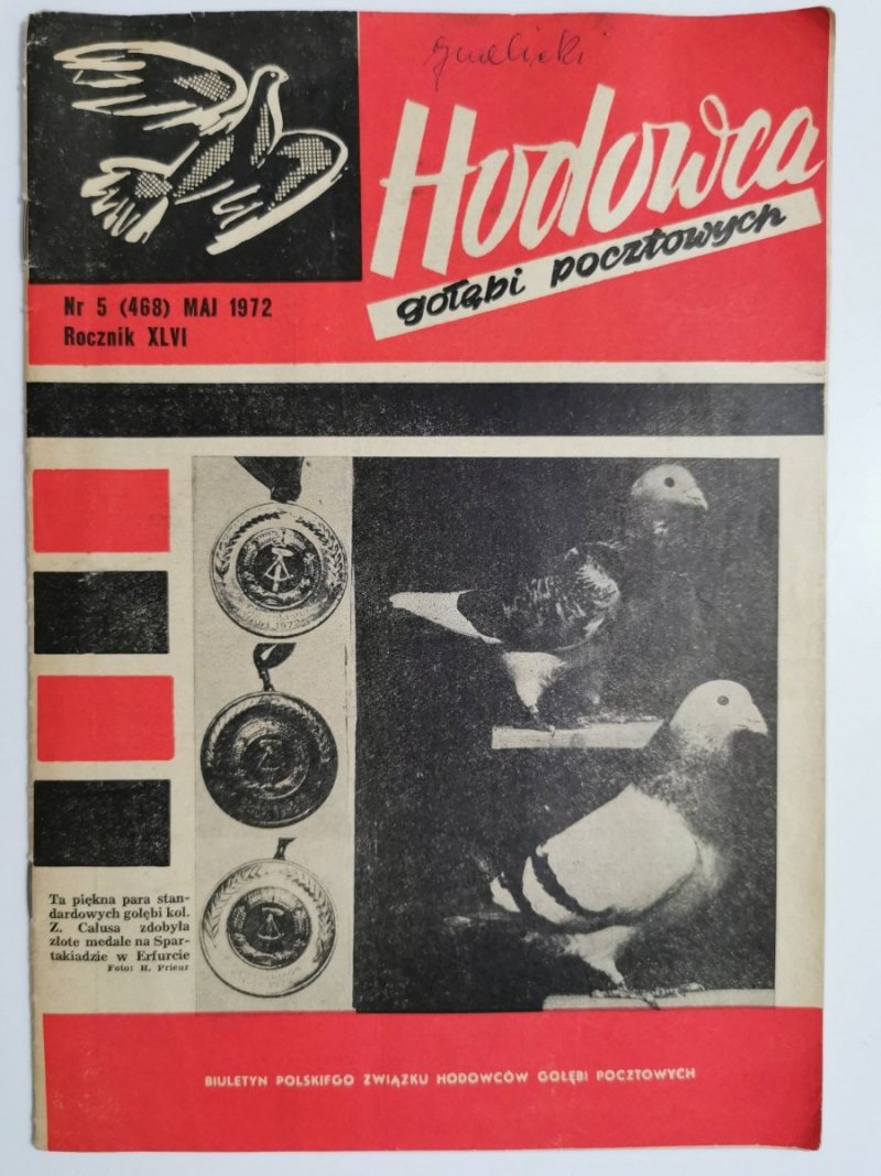 HODOWCA GOŁĘBI POCZTOWYCH NR 5 1972
