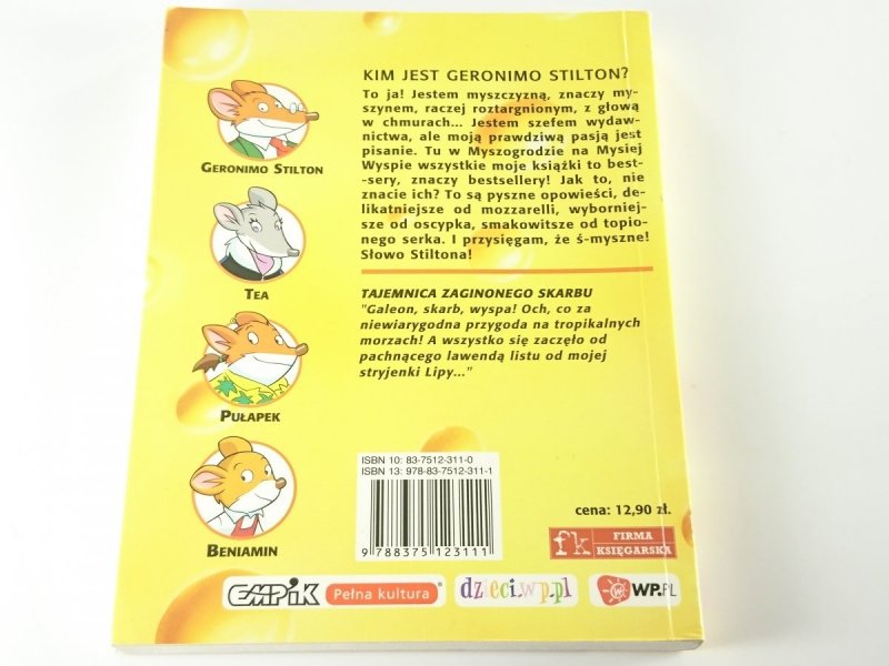 TAJEMNICA ZAGINIONEGO SKARBU Geronimo Stilton 2007