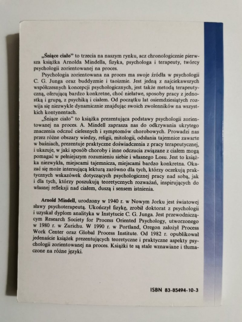 ŚNIĄCE CIAŁO. ROLA CIAŁA W ODKRYWANIU JAŹNI - Arnold Mindell 