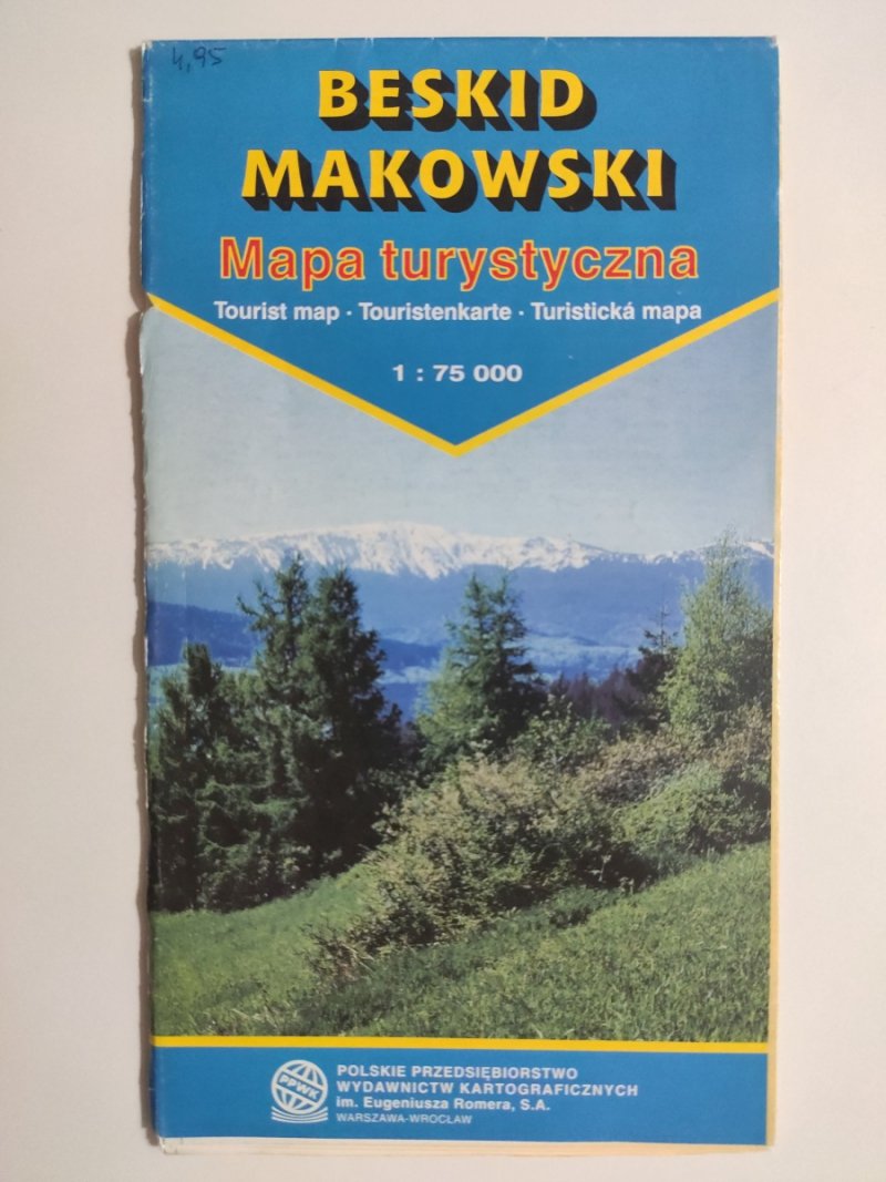 BESKID MAKOWSKI MAPA TURYSTYCZNA 1998