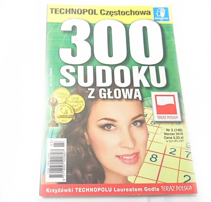 300 SUDOKU Z GŁOWĄ NR 3 (146) MARZEC 2018