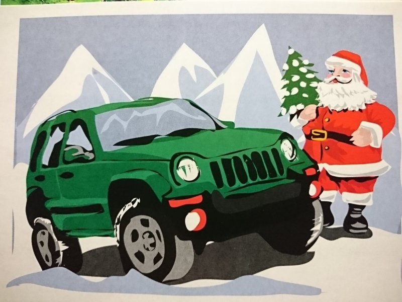 JEEP I ŚW. MIKOŁAJ. RYS. M. KARVAZY