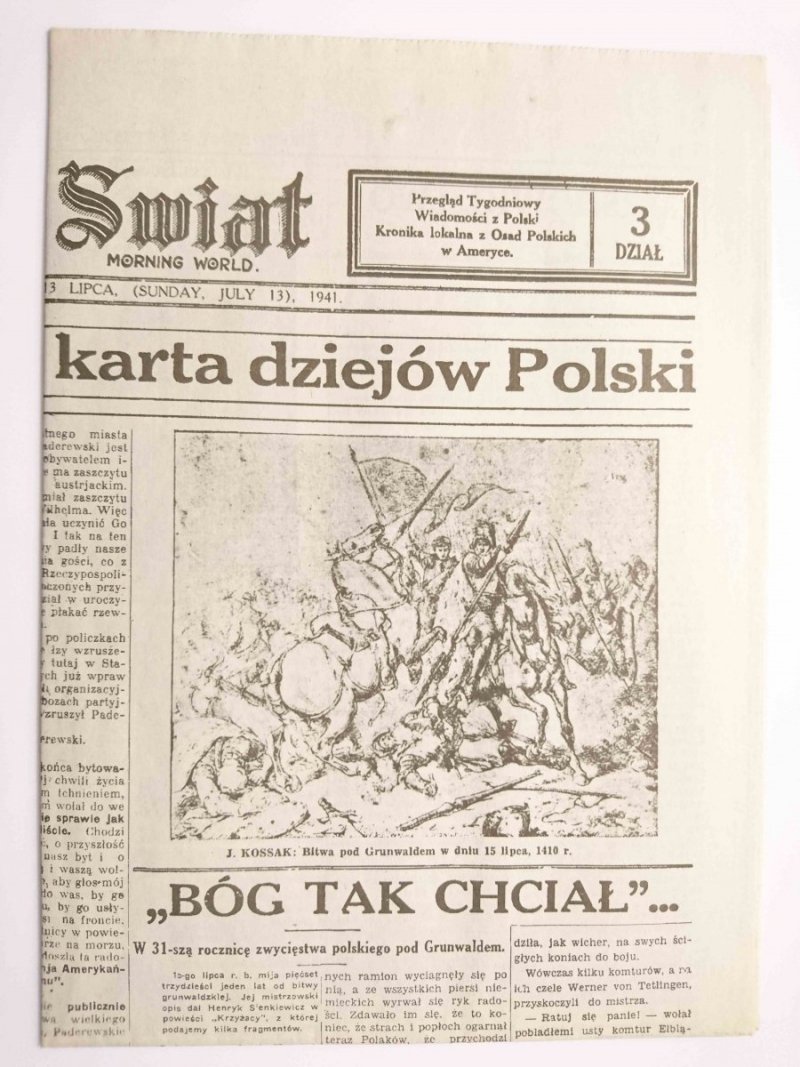 NOWY ŚWIAT – NIEDZIELA 13 LIPCA 1941 