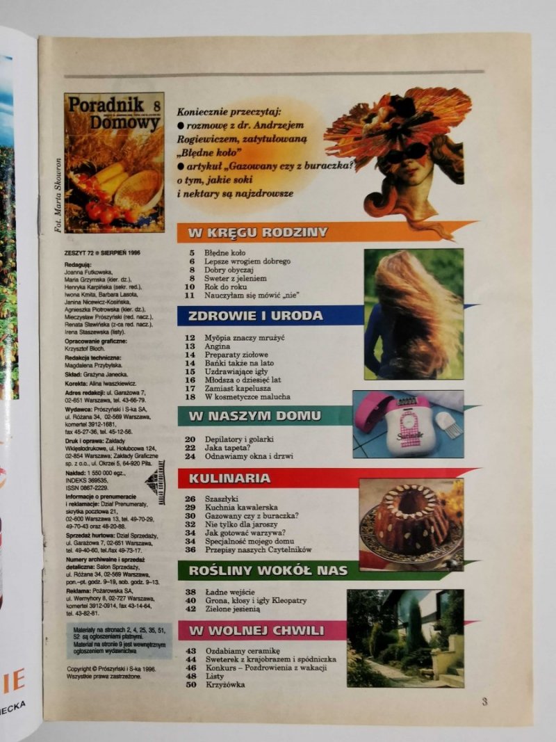 PORADNIK DOMOWY 8 ZESZYT 72 SIERPIEŃ 1996