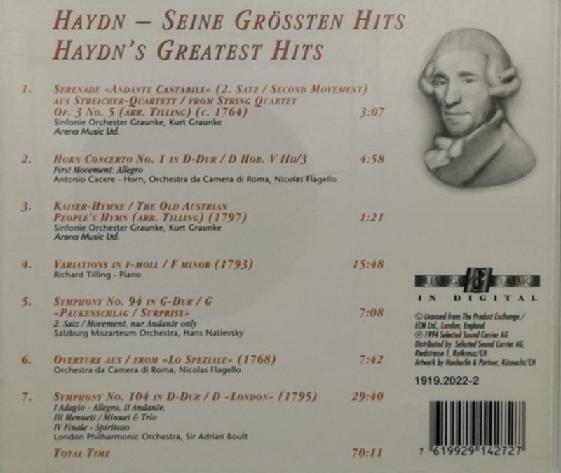 CD. JOSEPH HAYDN GREATEST HITS