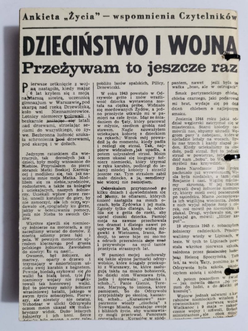 DZIECIŃSTWO I WOJNA. ZNAŁAM TYLKO SWOJE IMIĘ 1983