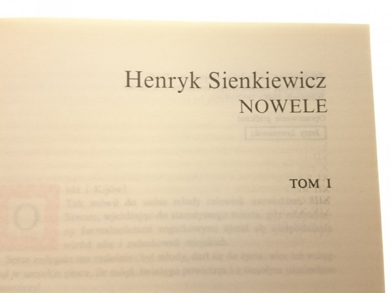NOWELE TOMY OD I DO III - Henryk Sienkiewicz 1976