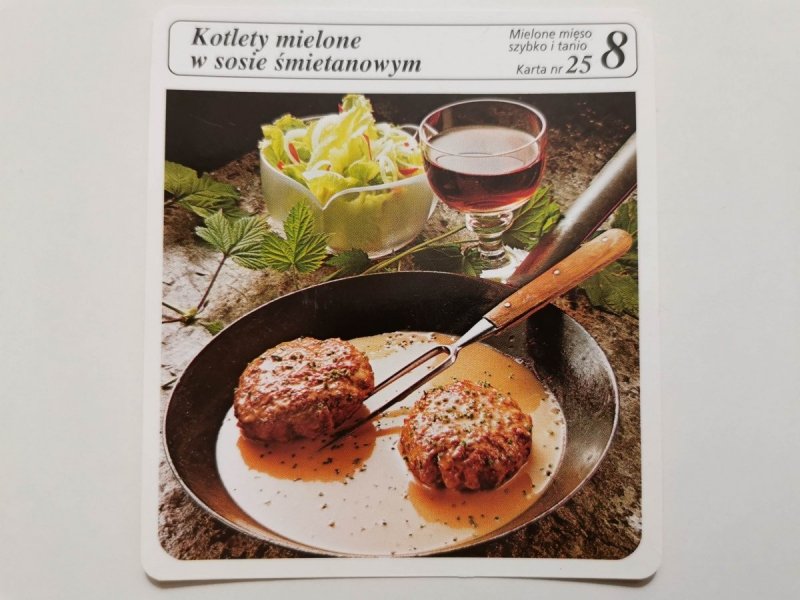 KARTA KULINARNA NR. 25 KOTLETY MIELONE W SOSIE ŚMIETANOWYM