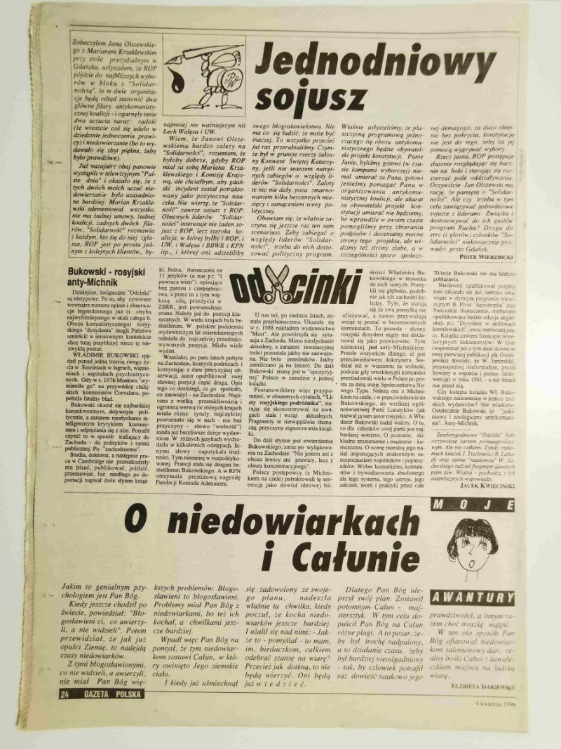 GAZETA POLSKA TYGODNIK NR 14 (142) 4 KWIETNIA 1996 r. 