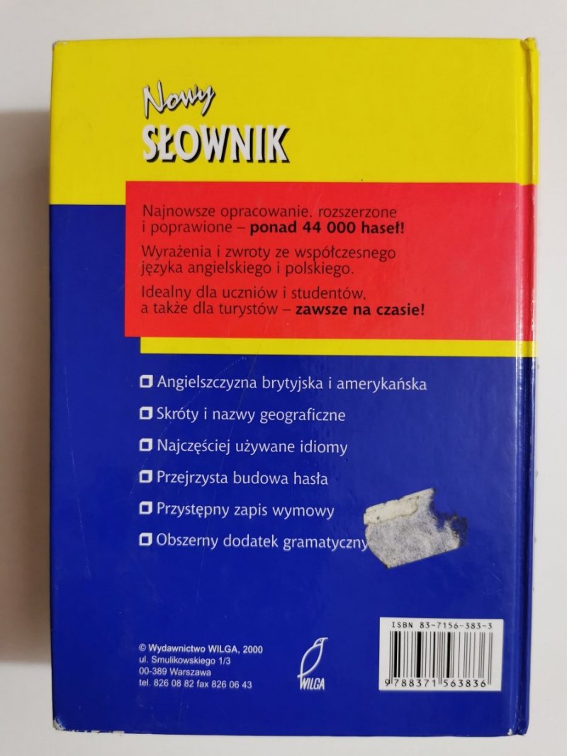 NOWY SŁOWNIK ANGIELSKO-POLSKI POLSKO-ANGIELSKI 2000
