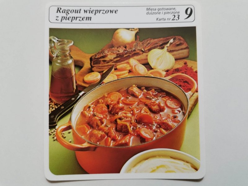 KARTA KULINARNA NR. 23 RAGOUT WIEPRZOWE Z PIEPRZEM
