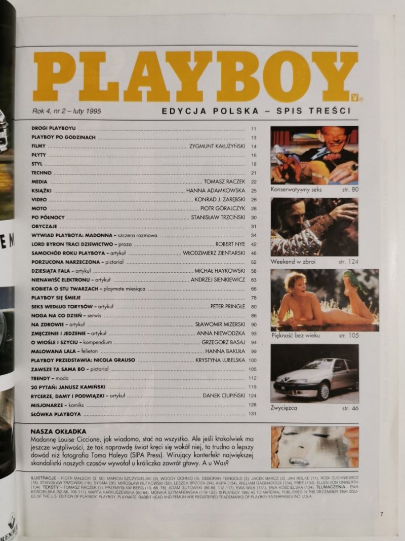 PLAYBOY NR 2 (27) LUTY 1995 WYWIAD Z MADONNA 
