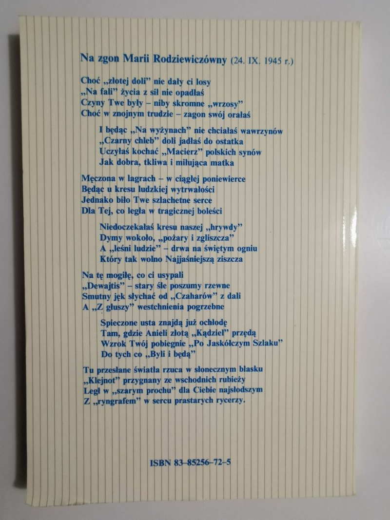 TAK CHCIAŁAM DOCZEKAĆ... OPOWIEŚĆ O MARII RODZIEWICZÓWNIE 1992