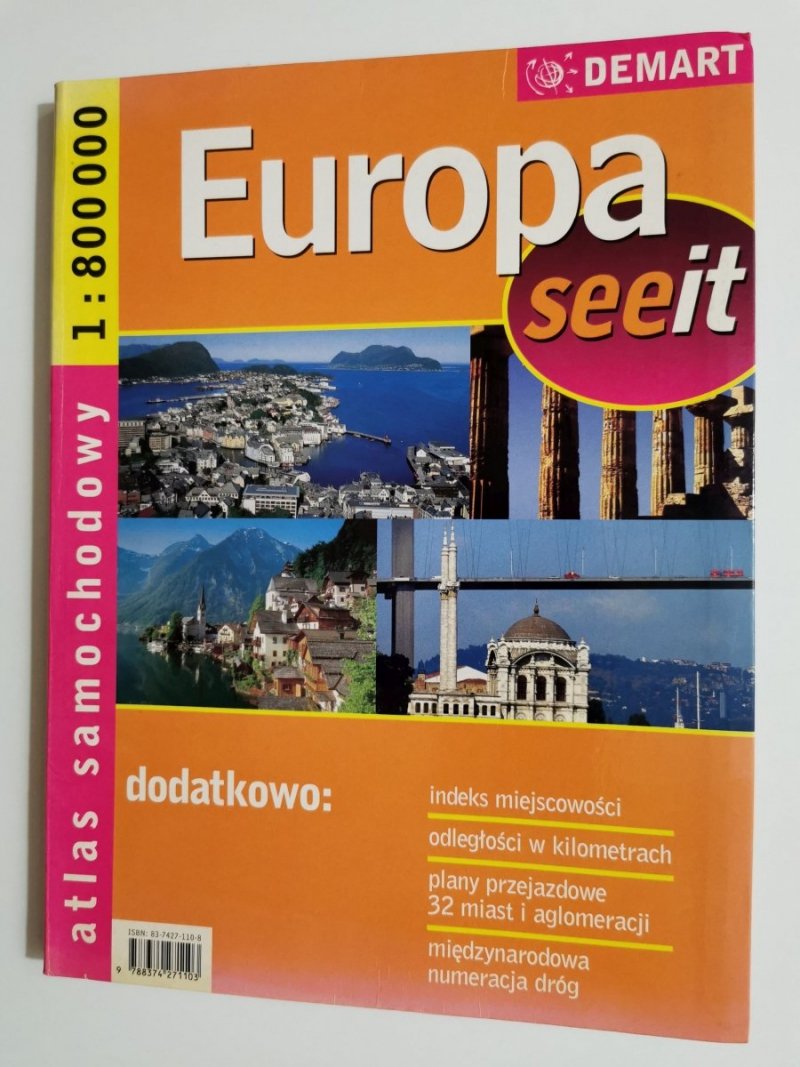 EUROPA SEE IT. ATLAS SAMOCHODOWY 1: 800 000 303x228