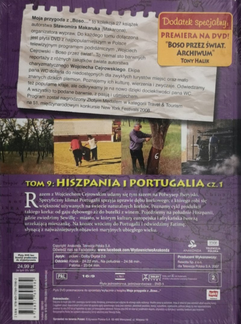DVD. MOJA PRZYGODA Z „BOSO” TOM 9 HISZPANIA I PORTUGALIA CZ.1. Wojciech Cejrowski