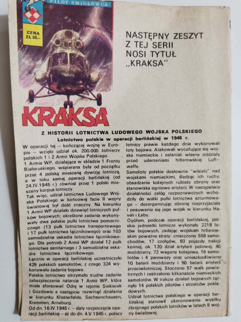 PILOT ŚMIGŁOWCA. CELE DLA MYŚLIWCÓW 1982