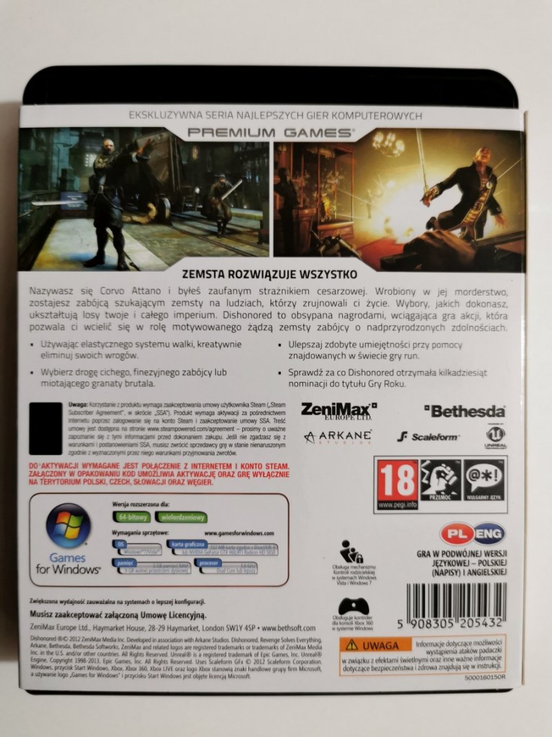 PC DVD-ROM DISHONORED