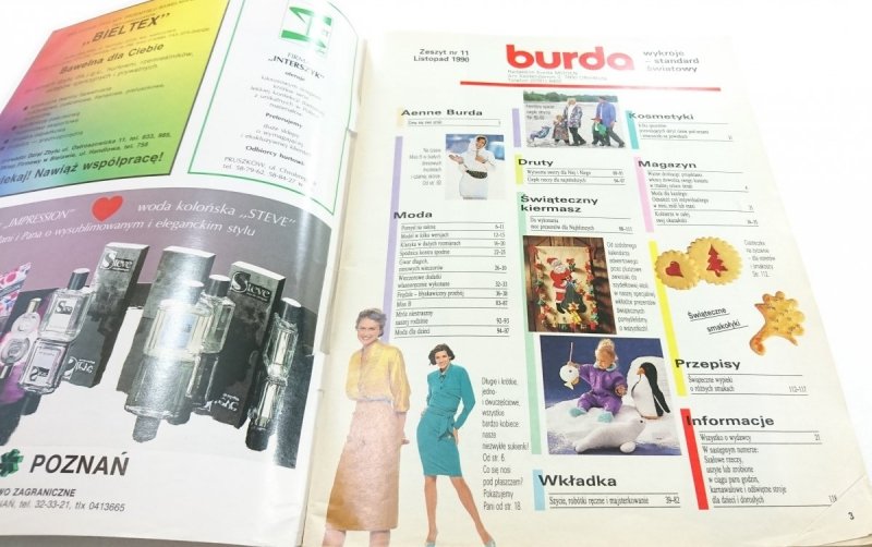 BURDA NR 11 LISTOPAD 1990 MODELE WIECZOROWE