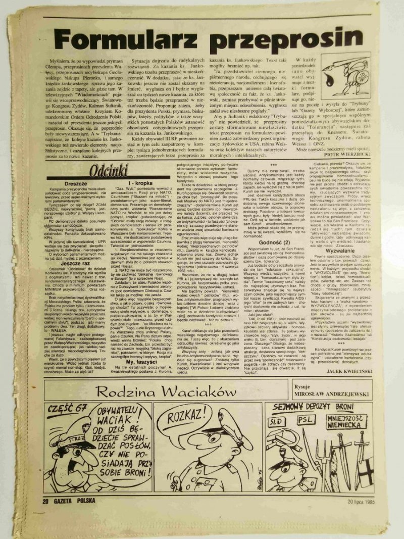 GAZETA POLSKA TYGODNIK NR 29 (105) 20 LIPCA 1995 r.