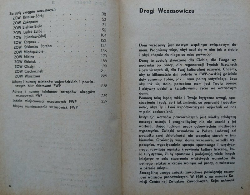 INFORMATOR FWP CZĘŚĆ I DOMY WCZASOWE FWP 1972