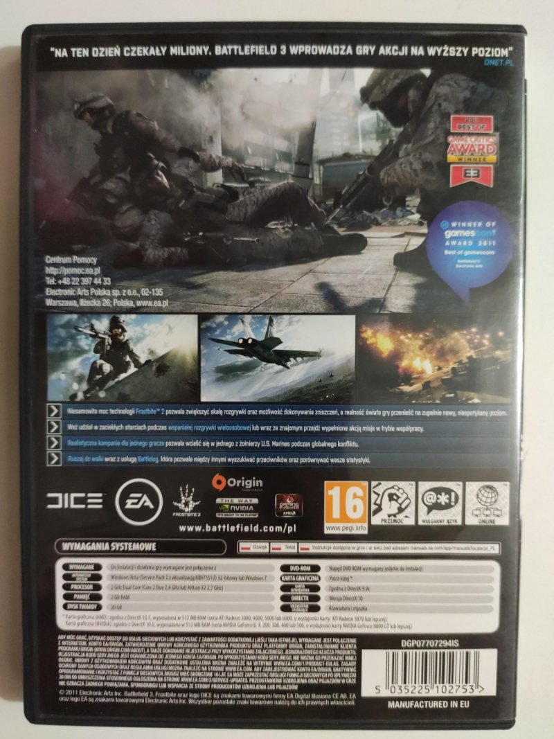 DVD. BATTLEFIELD 3 